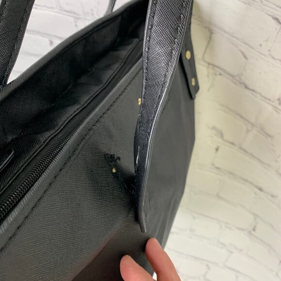 MARC FISHER FAUX LEATHER BLACK TOTE BAG PURSE - Picture 9 of 10